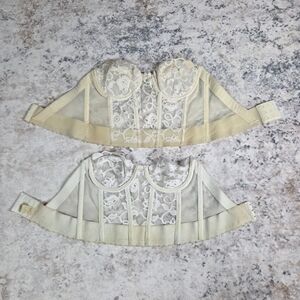 (2) 34A 32B Victoria's Secret Cream Bustiers